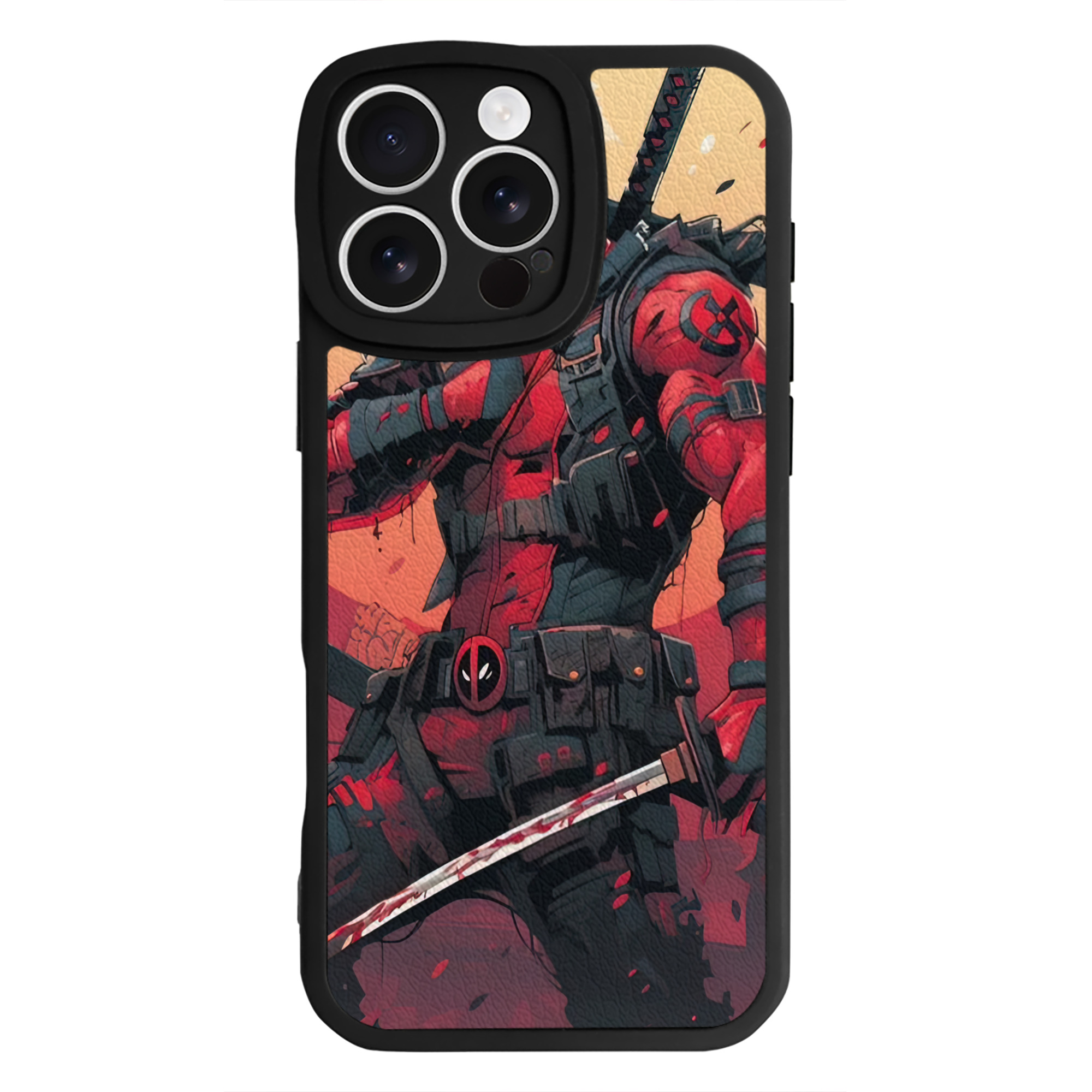 （画像用） Deadpool デッドプール 【iPhone 16シリーズ対応】シリコンスマホケース（レザー調） 材質：シリコン